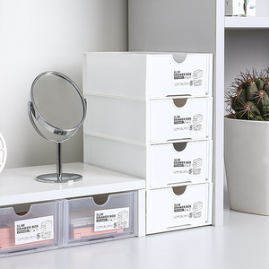 Desktop Storage Rack With Drawers Tabletop Organizer For Office Desk And Dormitory Use Rectangle Solid Color - Product Image 4