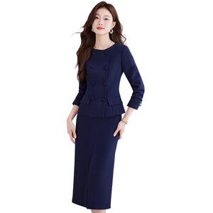Women's Suit Set Midi Skirt Office Lady Anti-Wrinkle Polyester Fiber 95% Worsted Commuting To Work - Product Image 5