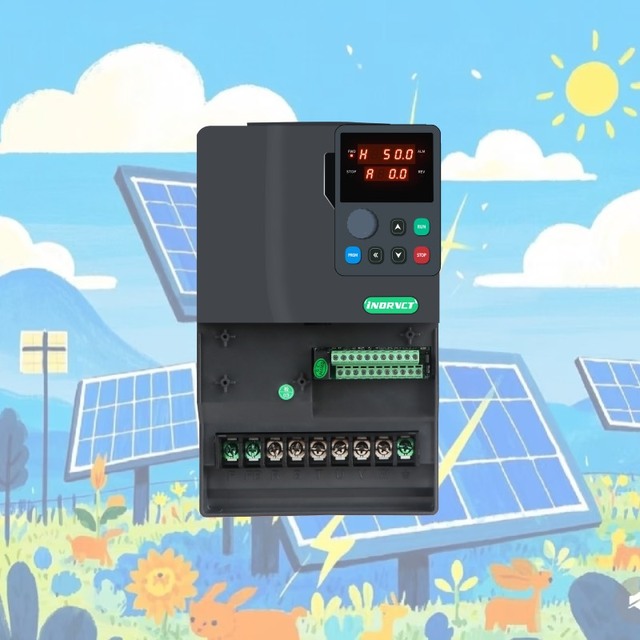 INDRVCT 7.5-11kW (10-15HP) 3-Phase 380V DC/AC MPPT Solar VFD Pumping Inverter, High Efficiency for Irrigation