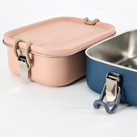 Boîte à lunch en acier inoxydable sans BPA, personnalisée, 800 ml, 1100 ml, 1500 ml, étanche, avec fermeture, réutilisable, multifonctionnelle
