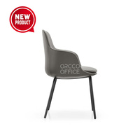Mobilier moderne d'hôtel Salle à manger Salle de banquet Mobilier acier Base métallique Tissu Cuir Rembourrage Salle à manger Sièges Restaurant Chaise