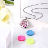 Collier diffuseur d'huiles essentielles aromathérapie avec cœur en acier inoxydable personnalisé avec pendentif médaillon