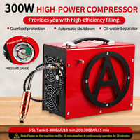 Compresseur d'air haute pression portable AIRMEGA sans huile 4500Psi 300Bar 12V avec adaptateur secteur intégré, ventilateur et arrêt automatique pour la plongée