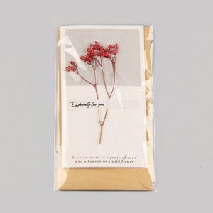 <span class=keywords><strong>Carte</strong></span> de voeux de mariage pour la Saint-Valentin avec enveloppe double fleur sèche naturelle Babysbreath - Product Image 4