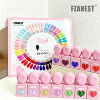 FZN Private Label Tpo Free 26 Couleurs Gel UV pour Ongles en Forme de Cœur, Flacon d'Échantillon, Gel UV pour Ongles, Vernis Gel, Kit de Vernis Gel pour Ongles