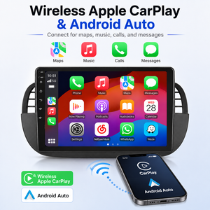 Per <span class=keywords><strong>Fiat</strong></span> 500 2007-2015, Lettore DVD Radio da 9 Pollici, Schermo con Controllo al Volante, Carplay Posteriore, Microfono, Sistema Android, Subwoofer ad Alta Velocità - Product Image 1