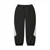 Ensemble de survêtement d'hiver personnalisé à rayures noires et blanches 100% polyester à séchage rapide pour hommes, avec logo frontal, fabricant OEM/ODM