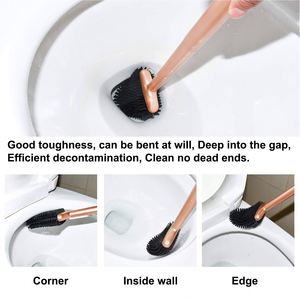Cepillo para Inodoro con Cabezal de Silicona y Soporte, Diseño Compacto y Ecológico, Juego de Cepillo y Soporte para Baño - Product Image 3