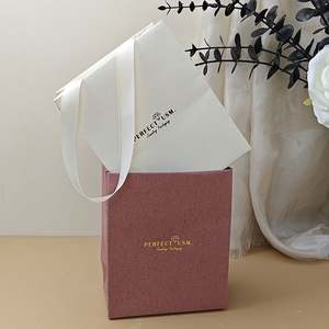 Sacs cadeaux en carton blanc avec poignée en ruban de luxe personnalisés, emballage en papier imprimé pour bougies et artisanat, votre propre logo inclus - Product Image 6