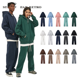 ARTIE 2025 Otoño/Invierno colección de ropa para hombres <span class=keywords><strong>terciopelo</strong></span> grueso 350g 100% algodón sólido marca de moda <span class=keywords><strong>americana</strong></span> conjunto de pantalones con cremallera - Product Image 4