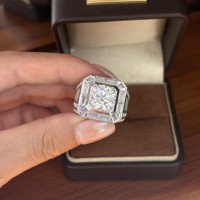 Nouvelle conception de bague de fiançailles en diamant IGI CVD HPHT, or blanc 18 carats, large bande pour homme, diamant rond cultivé en laboratoire
