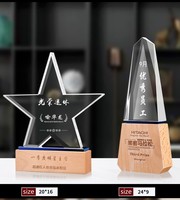 Trophée personnalisé en métal et cristal, Cérémonie annuelle de remise des prix, Médaille de concours, Commande en petite série de plaques de récompense en résine