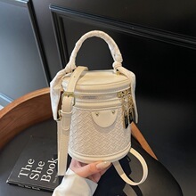 <span class=keywords><strong>Sac</strong></span> seau patchwork haut de gamme, <span class=keywords><strong>sac</strong></span> <span class=keywords><strong>bandoulière</strong></span> tendance à motif losanges, <span class=keywords><strong>sac</strong></span> à l'épaule décontracté et simple - Product Image 3