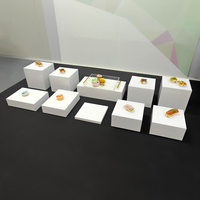 Présentoir de Buffet de Mariage Rectangulaire Personnalisé en Acrylique Blanc, Ensemble de Présentoirs Alimentaires pour Buffet en Acrylique Blanc