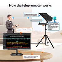 Téléprompteur IA Jia Shi Ying grand écran JS20plus pour téléphone portable, appareil photo reflex numérique, lecteur de script pour interview en direct 22/24 pouces