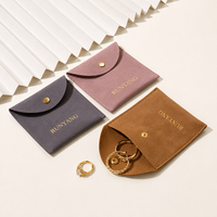 Enveloppes à bijoux compactes avec logo personnalisé, fermeture à pression à rabat arrondi, pour l'emballage de bijoux et d'accessoires en marque privée