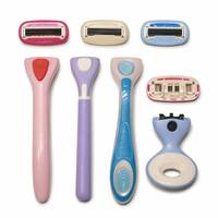 Système de rasoir à 5 lames pour hommes RTS, fabrication OEM, étiquette privée, manche en plastique, lames en acier inoxydable importées, logo personnalisé
