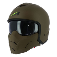 Casques ASTONE MINIJET SK6 ABS Vert Armée Mat Casque Ouvert pour Motocross pour Adultes Hommes & Femmes XS-2XL