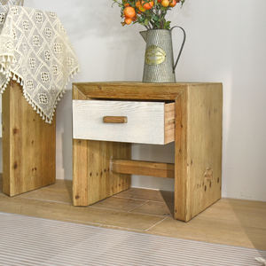 New Arrivals ART NEST French Accent Farmhouse Furniture Rustic Solid Wood Handmade Bedside Nightstand Small <b>Drawer</b> for <b>Bedroom</b> - Product Image 2