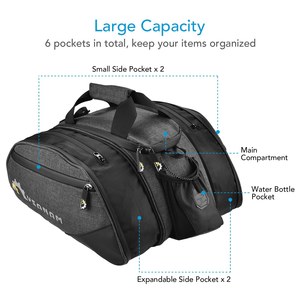 Sac de selle arrière de vélo imperméable 12L extensible, sac de coffre pour vélo de montagne, sac de rangement pour bagages de vélo, <span class=keywords><strong>sacoche</strong></span> - Product Image 4