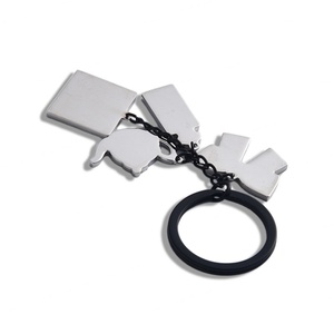 Wholesales Black Color Hard Enamel <b>Small</b> Size Five Accessories Metal Keychain - Product Image 5
