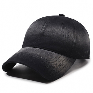 Gorra de béisbol coreana vintage, suave, con visera curva de mezclilla degradada, estilo deportivo Oxford, informal, de 6 paneles, con bordado 3D y hebilla metálica. - Product Image 1