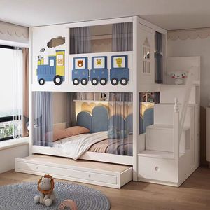 Muebles de dormitorio para niños de diseño exclusivo JS, cama rosa para niñas, litera multifuncional con tobogán - Product Image 2