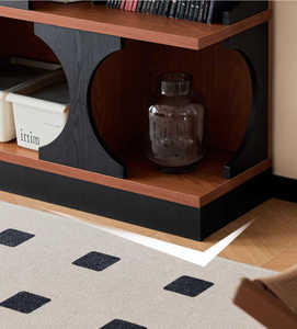 ตู้โชว์ในห้องนั่งเล่นดีไซน์ทันสมัยตู้โชว์ฝรั่งเศสชั้นวางหนังสืออ้อยธรรมชาติ - Product Image 6