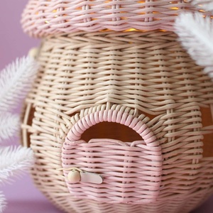 Greencraft High Quality Handicraft Rattan Mushroom Woven Storage <b>Baskets</b> Natural Color From Vietnam <b>Gift</b> <b>Basket</b> - Product Image 4