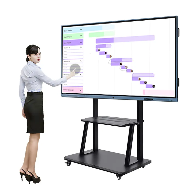 65 polegadas monitor de tela de toque infravermelho com SISTEMA OPERACIONAL incorporado mini pc windows10 para uso de vídeo conferência