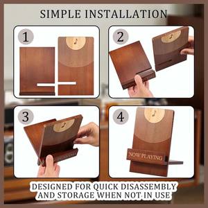 Support pour disques vinyles « En cours de lecture » : Support en bois classique pour disques vinyles, panneau « En cours de lecture » pour ranger vos albums, accessoires pour vinyles - Product Image 5