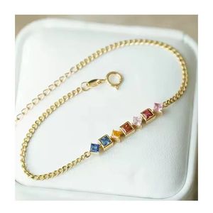 Xinfly 2024 Trendy 18K Pure Gold <b>Bracelets</b> for Girls Luxury Fancy Colored Sapphire <b>Gemstone</b> for Gifts - Product Image 1