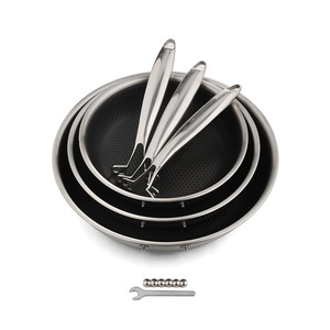 Personnalisé 304 Acier Inoxydable Nid D'abeille Antiadhésif Poêle À Frire Universel <span class=keywords><strong>Induction</strong></span> Cuisinière À Gaz Costume Ustensiles De Cuisine pour Steak - Product Image 3