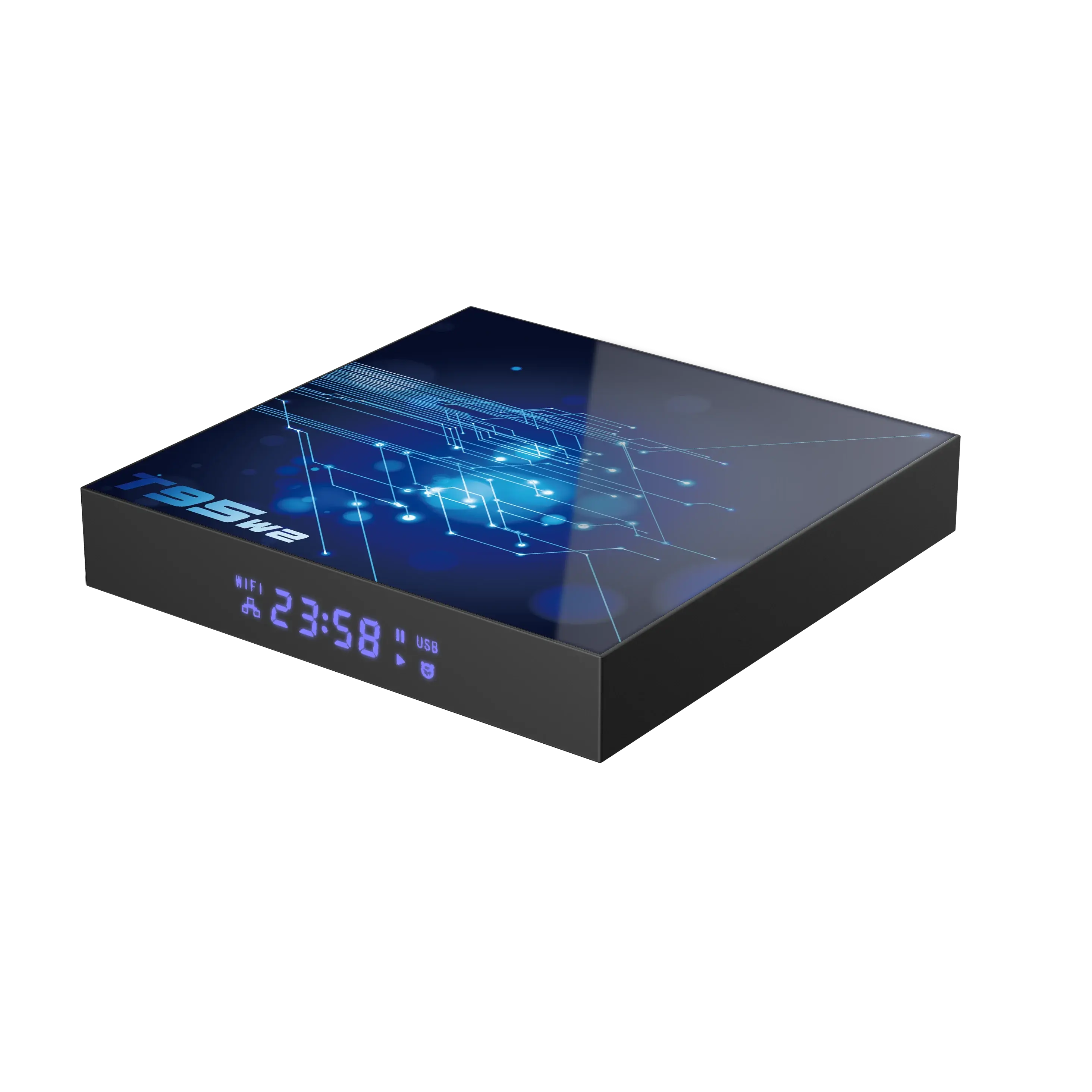 Decodificador inteligente 4K con pegatina de cristal fácil de personalizar Amlogic S905W2 Chips Dual WiFi TF lector de tarjetas T95W2 Android Tv Box