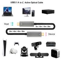 Câble AOC USB 3.2 Gen2 Type C optique actif haute vitesse 10Gbps Compatible avec l'imprimante de webcams de consoles de jeu Logitech Hubs