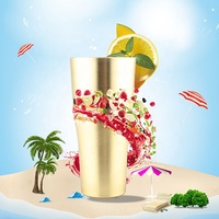 Gobelets réutilisables personnalisés en aluminium anodisé, compostables, pour gâteaux, cocktails, bière, café, boissons, dorés, pour mariage