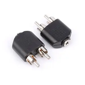 Dubbele Rca Male Plug Naar 1/8 Inch 3.5Mm Vrouwelijke Audio Adapter Conversie Adapter