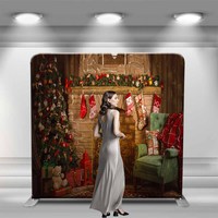 Bannière de toile tendue droite populaire pour salon professionnel, cadre en aluminium portable personnalisé, toile publicitaire facile à monter