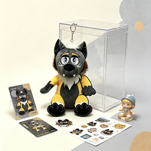Peluche Personalizado de Lobo Negro, Mascota de Peluche, OEM ODM, Diseño Gratuito, Animal de Peluche a Partir de Dibujo, MOQ Bajo, Caja de Regalo, CE UKCA CPSC - Product Image 5