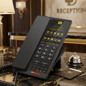 Téléphone <span class=keywords><strong>fixe</strong></span> filaire personnalisé avec façade plate pour hôtel, système téléphonique de haute qualité pour projets hôteliers, prix usine OEM ODM - Product Image 2