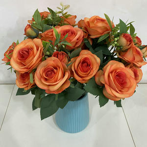 DREA barato buena calidad 10 cabezas <span class=keywords><strong>Sophie</strong></span> <span class=keywords><strong>Rose</strong></span> ramo leche blanca flor artificial rosa para boda - Product Image 3