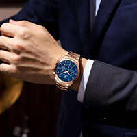 Montres à quartz pour homme POEDAGAR Chronograph 928, montres de luxe en acier inoxydable, montre-bracelet pour homme, étanche, lumineuse