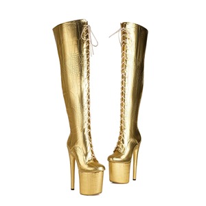Produttore personalizzato nuova testa rotonda spessa impermeabile con tacco alto con tacco alto con cerniera a gamba alta da donna - Product Image 3