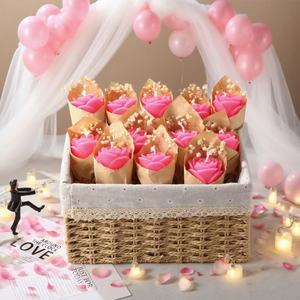 Boîte cadeau en acrylique personnalisée pour la Saint-Valentin, le jour du <span class=keywords><strong>mariage</strong></span>, <span class=keywords><strong>savon</strong></span> en forme de rose, fleur de pampas, lavande, cadeau séparé pour maman - Product Image 4