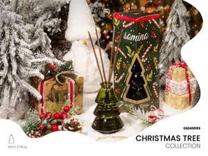 Diffuseur de parfum d'ambiance 80 ml pour les fêtes, aux huiles essentielles décoratives, anti-odeurs, avec bâtonnets, thème <span class=keywords><strong>sapin</strong></span> de Noël - Product Image 2