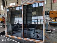 Ventana Corredera Horizontal de Aleación de Aluminio Personalizada de Fábrica, Doble Vidrio Templado Gris Reflectante, Aislamiento Térmico, Resistente al Viento, Exterior