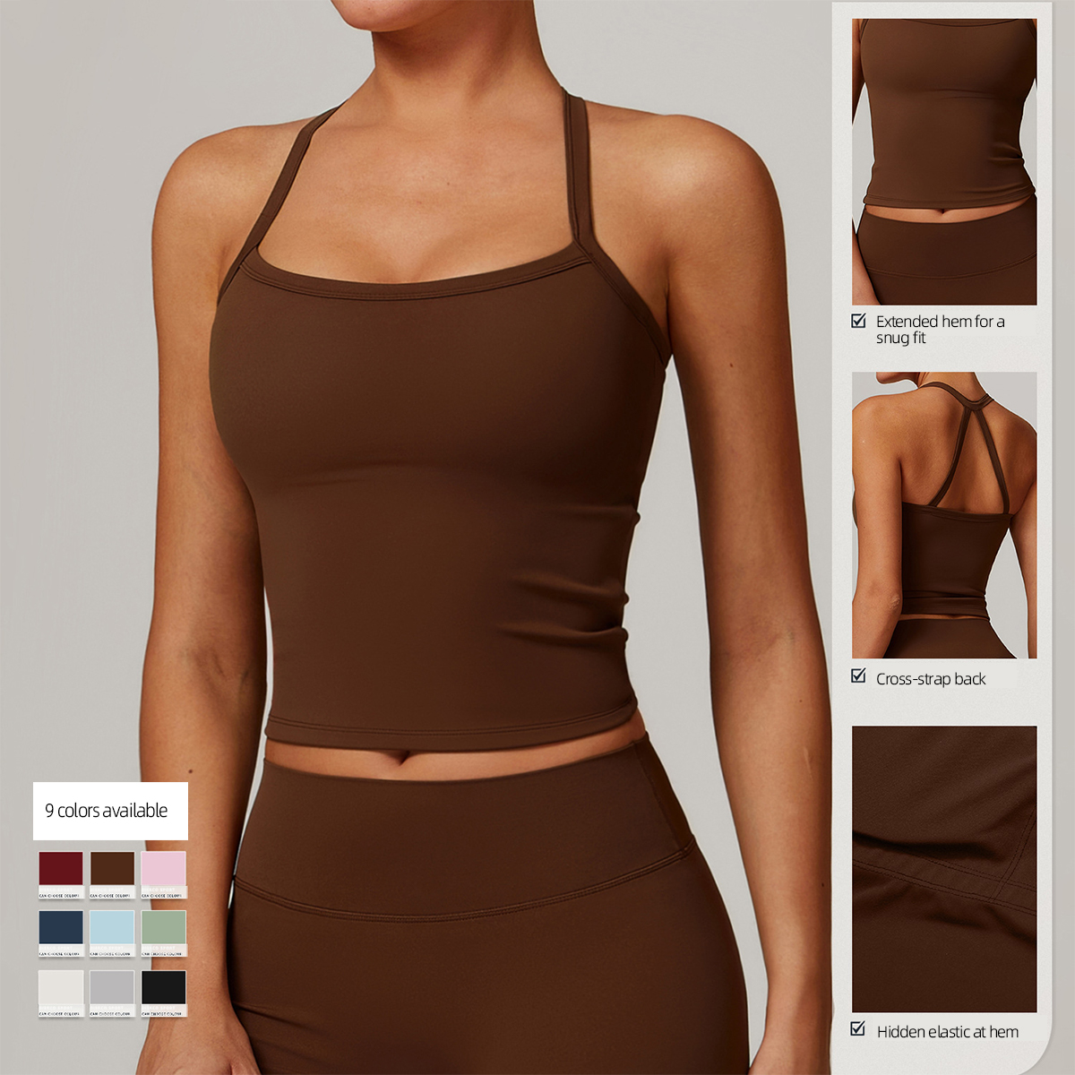 High Quality Custom Logo Workout Gym Sleeveless Breathable Quicklu Dry Yoga Top Fitness Sports Wear Women