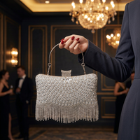 Strass-Clutch-Taschen für Damen, glitzernde Fransen-Clutch-Tasche, abnehmbare Kette, Schultertasche für Abschlussball, Party, Quasten-Diamant-Handtasche