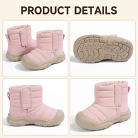 Bottes d'hiver et d'automne chaudes pour enfants, unisexes, solides, antidérapantes, imperméables, chaussures courtes pour enfants, usage quotidien