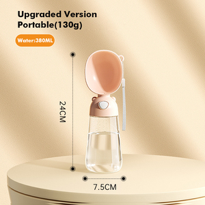 Dispensador de Agua Portátil a Prueba de Fugas de 380 ml con Bebedero para Mascotas, para Paseos al Aire Libre, Senderismo y Viajes, Plástico de Grado Alimenticio - Product Image 1